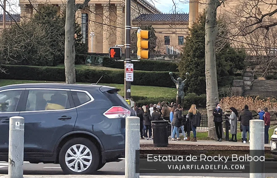 Lugar donde está la estatua de Rocky Balboa en Filadelfia, Estados Unidos.